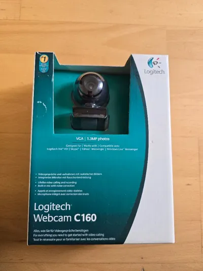 Logitech C160 Webcam VGA Mikrofon Kabelgebunden Schwarz PC Laptop