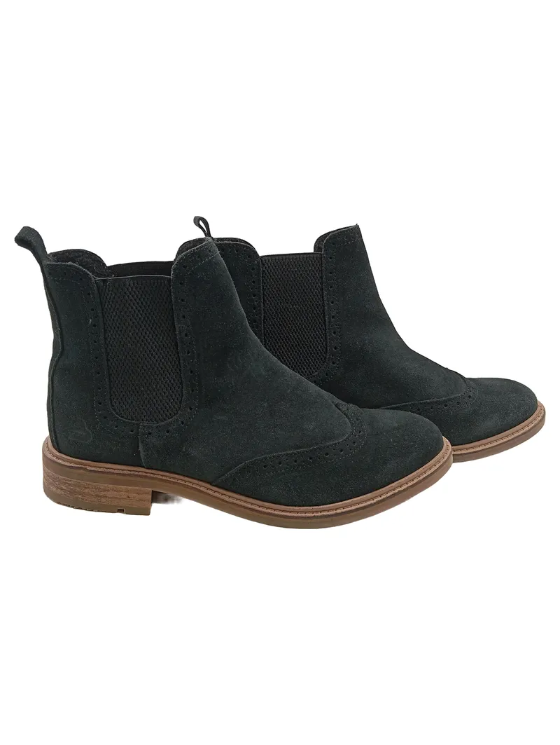 Bullboxer Chelsea Boots Stiefelette Damen Gr. 40 Wildleder Grün Klassisch 1