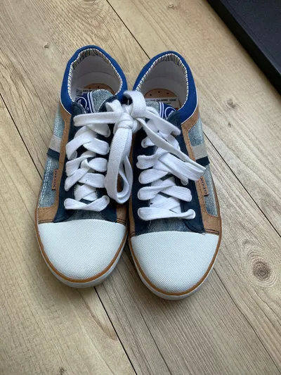 Geox Kinder Sneaker Low Gr. 35 Blau Casual Freizeitschuh