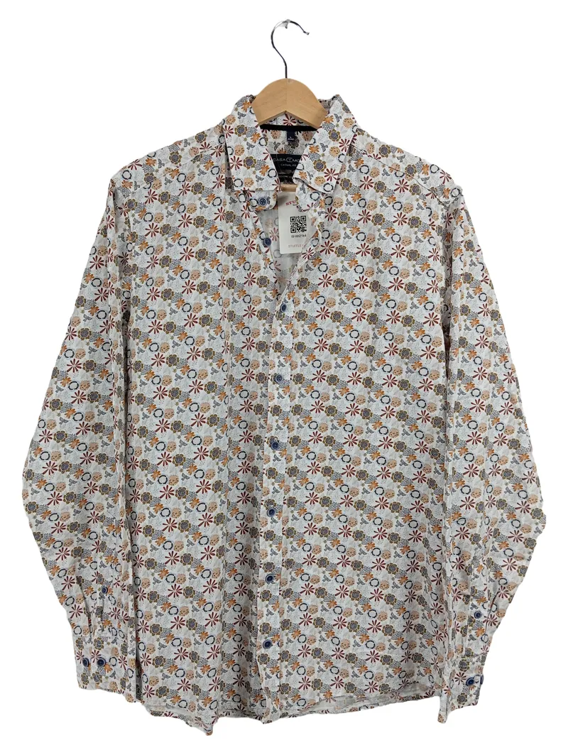 CASAMODA Herren Freizeithemd Casual Fit Floral Gr. L Bio-Baumwolle 1