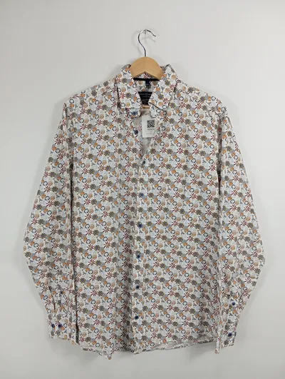 CASAMODA Herren Freizeithemd Casual Fit Floral Gr. L Bio-Baumwolle
