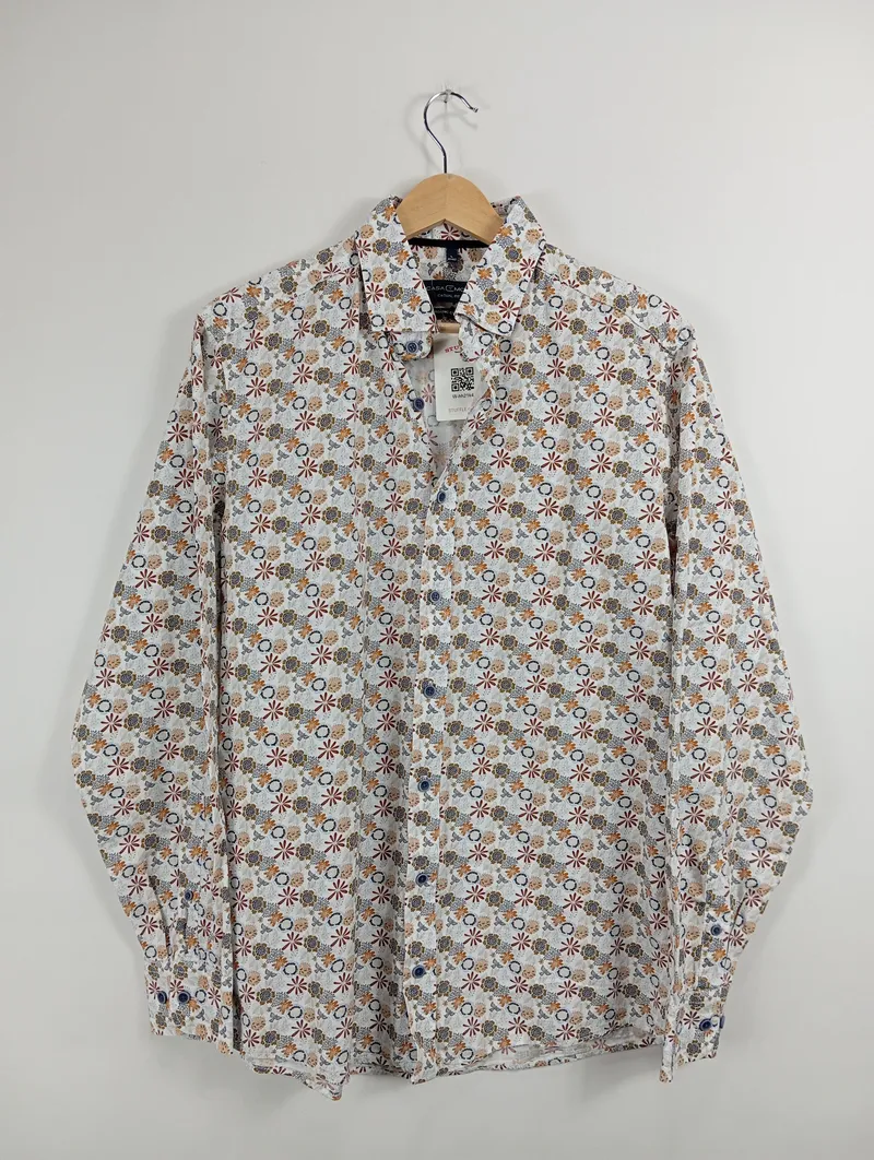 CASAMODA Herren Freizeithemd Casual Fit Floral Gr. L Bio-Baumwolle 2