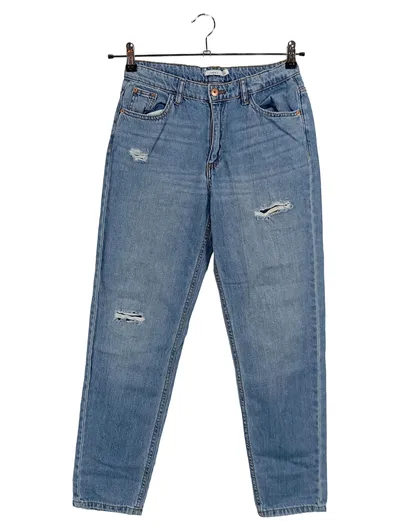 NAME IT Kinder Mom Jeans Hose Gr. 158 Blau Distressed Casual