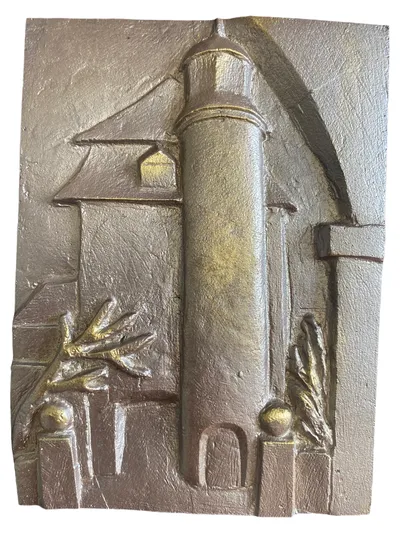 SÜDHESSISCHE GAS UND WASSER AG Sammelteller Relief Medaille Gebäude 1987