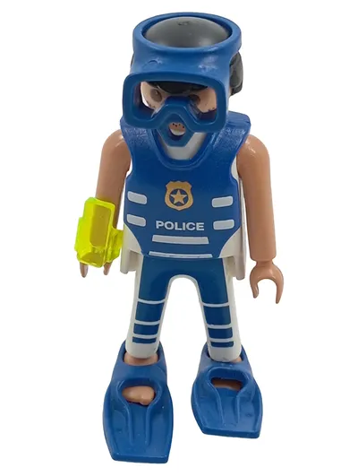 Playmobil Polizei Taucher Figur mit Taucherbrille Flossen Zubehör