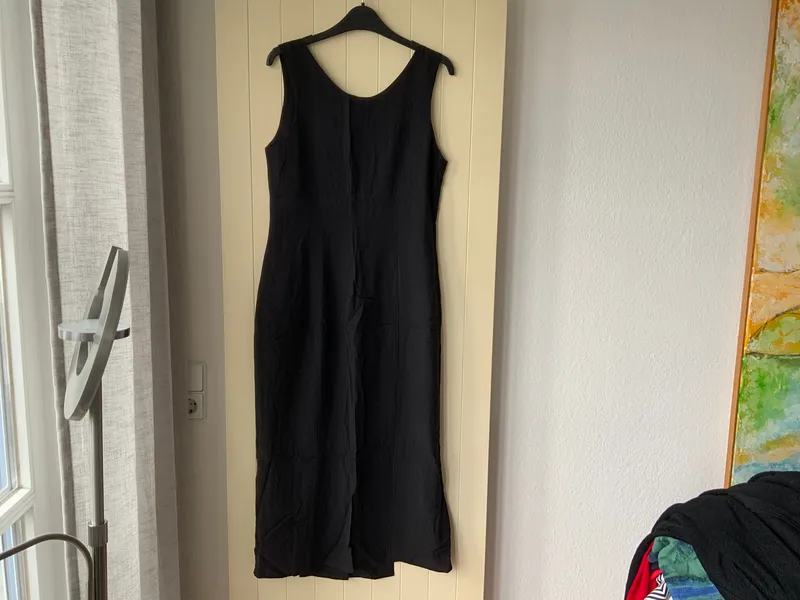 Bernd Berger Damen Maxikleid Gr. 40 L Schwarz Leinen Casual 3