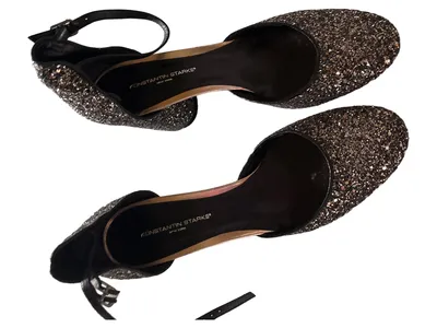 Konstantin Starke Damen Pumps Gr. 41 Schwarz Glitzer Glamourös Festlich