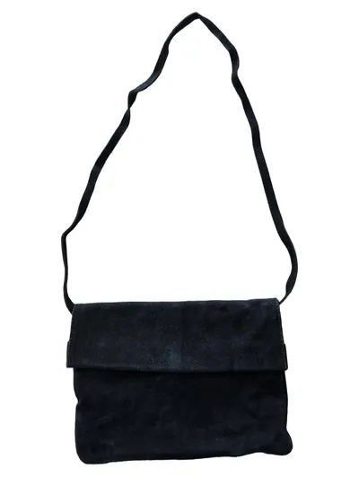 CAMEL Schwarze Wildleder Umhängetasche Damen Schultertasche 30x22cm