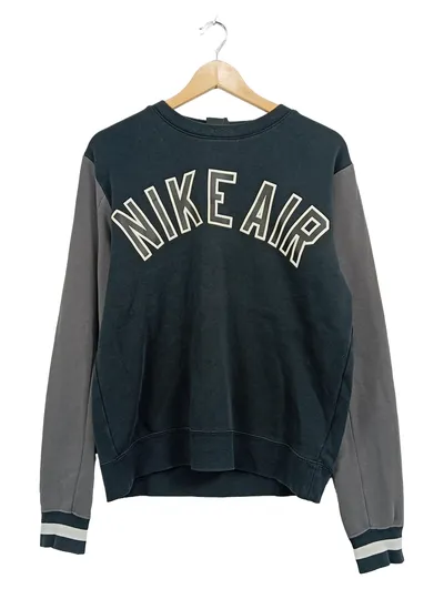 Nike Air Pullover Herren XS Schwarz Grau Sweatshirt Streetwear Logo