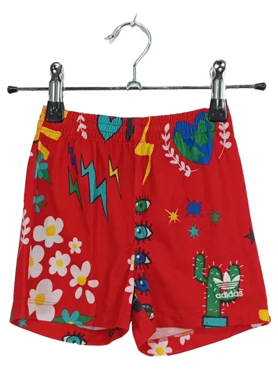 adidas x Pharrell Williams Kinder Shorts Gr. 92 Rot Bunt Print