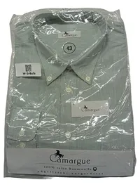 Camargue Herren Business Hemd Grün Gestreift Langarm Baumwolle Gr. 52 XL 1