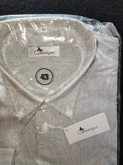 Camargue Herren Business Hemd Grün Gestreift Langarm Baumwolle Gr. 52 XL
