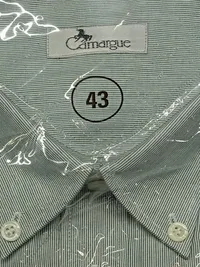 Camargue Herren Business Hemd Grün Gestreift Langarm Baumwolle Gr. 52 XL 3