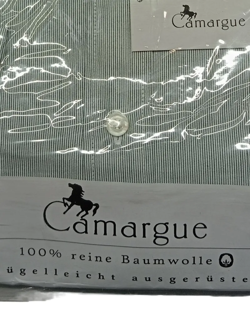 Camargue Herren Business Hemd Grün Gestreift Langarm Baumwolle Gr. 52 XL 4