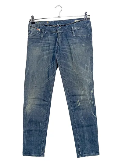 Diesel Damen Destroyed Jeans W28 Blau Casual Used Look