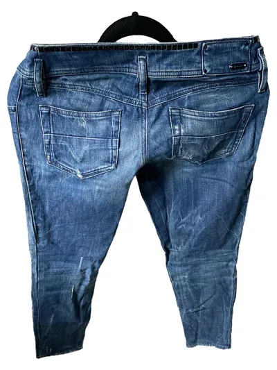 Diesel Damen Destroyed Jeans W28 Blau Casual Used Look