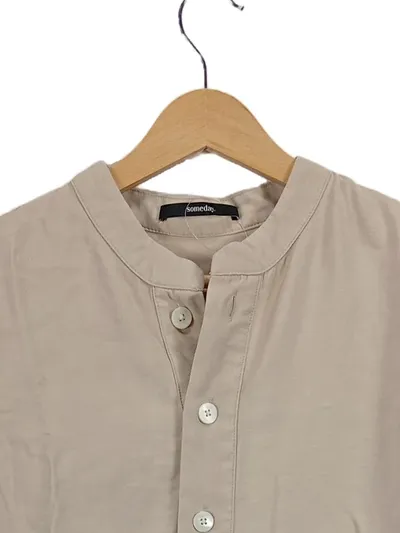 Someday Damen Hemdbluse Gr. 36/S Beige Casual 3/4-Arm Stehkragen Bluse