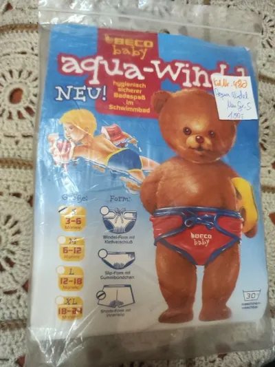 BECO Baby Aqua-Windel Schwimmwindel Gr. S 3-6 Monate Rot Neu