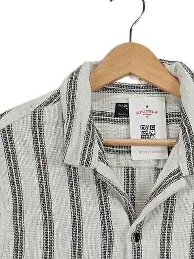 Piazza Italia Herren Freizeithemd gestreift Gr. 50/L Kurzarm Casual