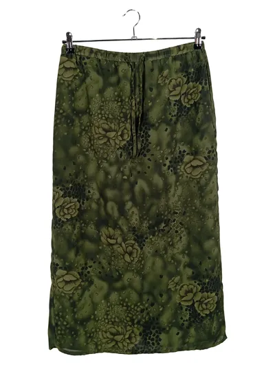 Linea V Damen A-Linienrock Gr. 40 Grün Blumenmuster Feminin Maxirock