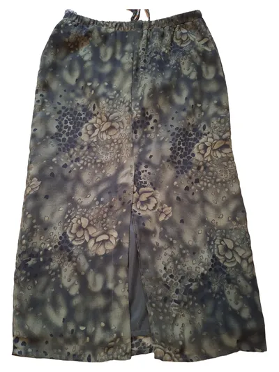 Linea V Damen A-Linienrock Gr. 40 Grün Blumenmuster Feminin Maxirock