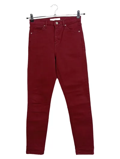 Topshop Moto Jamie Skinny Jeans Damen W28/L30 Bordeaux Rot
