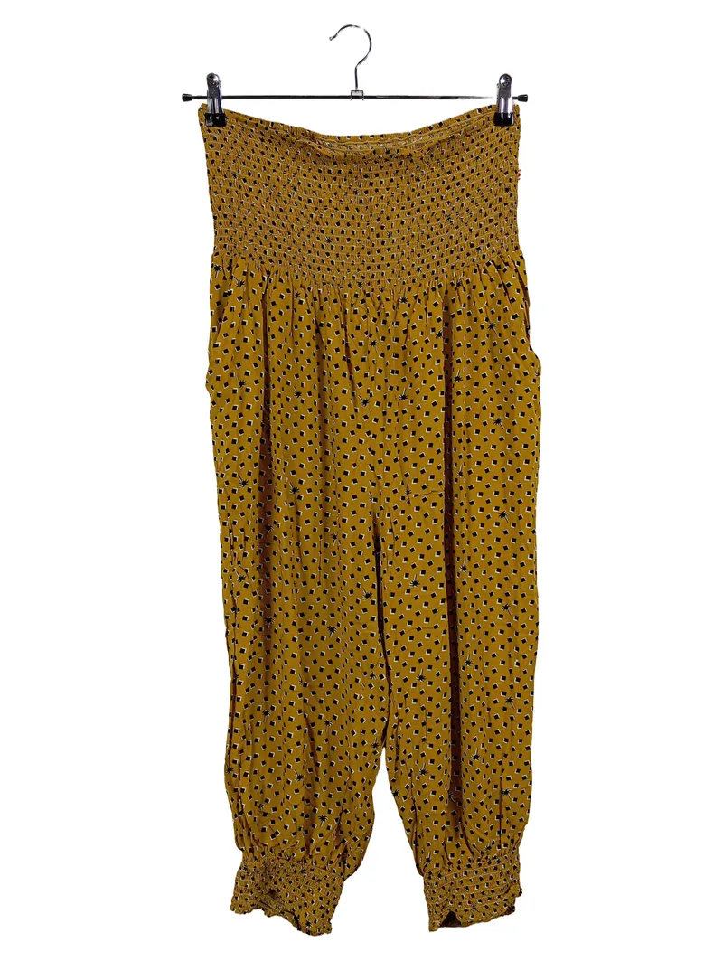 Blutsgeschwister Haremshose Damen XL Gelb Viskose Sommer Stoffhose 1