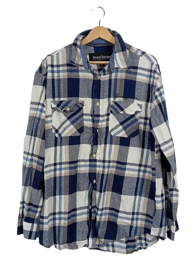 bruno banani Herren Freizeithemd Karohemd XL Mehrfarbig Baumwolle Casual