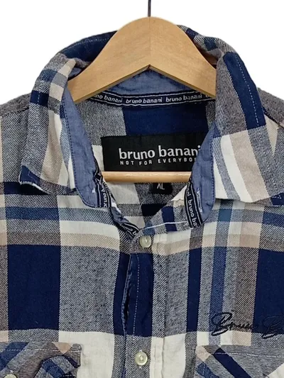 bruno banani Herren Freizeithemd Karohemd XL Mehrfarbig Baumwolle Casual