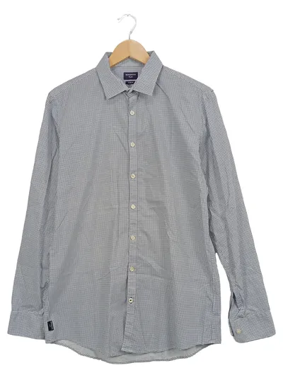 Benvenuto Herren Business Hemd Gr. 40 Blau Kariert Langarm