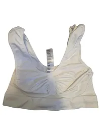Carriwell nahtloser Umstands Sport BH Damen Gr. 36 Weiß Rippstrick 1