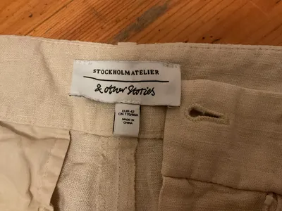 & Other Stories Anzughose Damen Gr. 42 Beige Leinen Business Hose