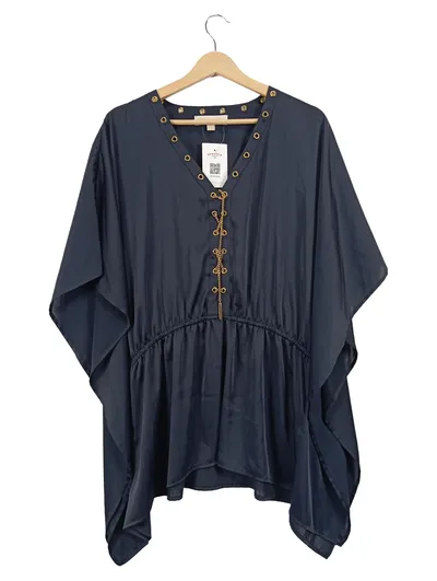 Michael Kors Damen Elegantes Festkleid Blau XL