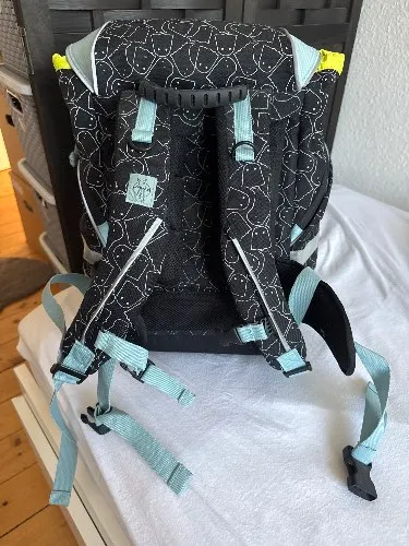 Albatros Schulranzen Kinder Schwarz Monster Motiv 40cm Ranzen Schultasche
