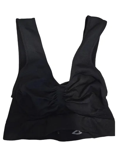 Carriwell Seamless Sport BH Damen Schwarz Gr. 36 Sportlich Rippstrick