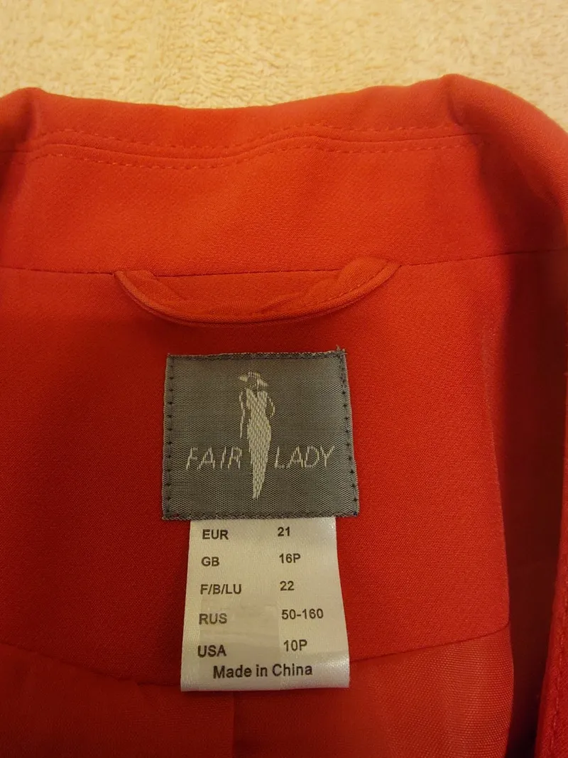 Fair Lady Damen Blazer Rot Gr. 50/L Business Sakko Jacke Polyester 3