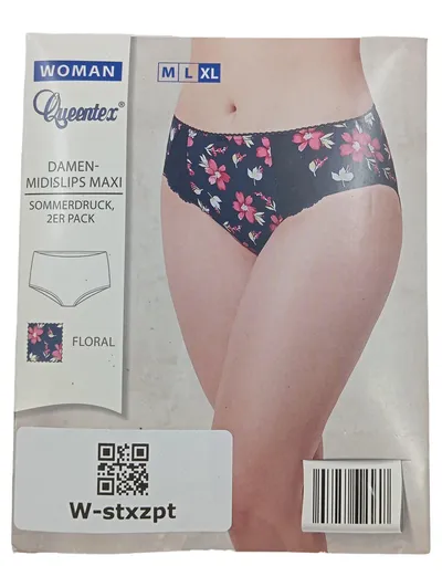 Queentex Damen Slip Maxi Mehrfarbig Floral Spitze Gr. 42 XL