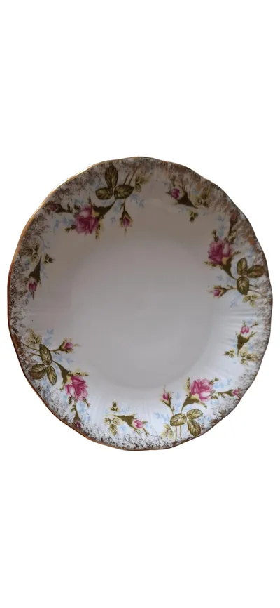 CHODZIEZ Dekoschale Vintage Porzellan Weiß Blumenmuster Rosen 19cm