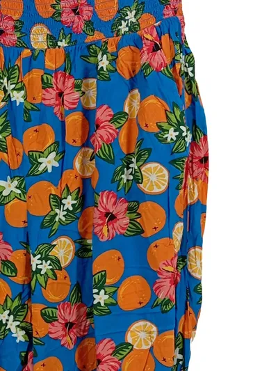 Blutsgeschwister Damen Stoffhose M Haremshose Mehrfarbig Orangen Blumenmuster