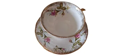 Chodziez Tasse Untertasse Porzellan Weiß Blumenmuster Klassisch Festlich 9cm