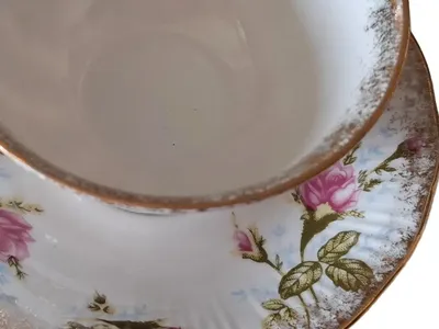 Chodziez Tasse Untertasse Porzellan Weiß Blumenmuster Klassisch Festlich 9cm