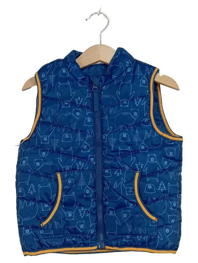 Ergee Kinder Steppweste Gr. 80 Blau Bärenmuster Weste Baby