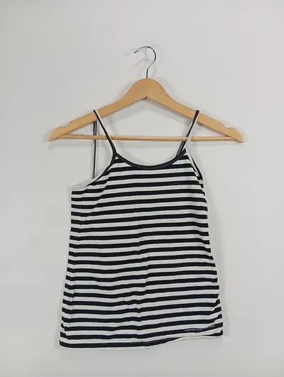 French Connection Damen Trägertop gestreift Schwarz Weiß Gr. 34/XS Casual
