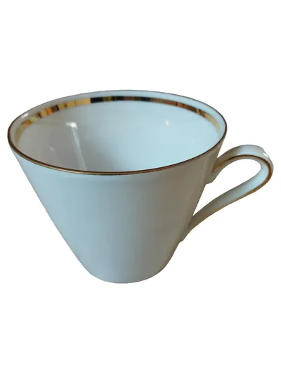 Bavaria Kaffeetasse Porzellan Klassisch Weiß Uni Metallic-Look 7cm