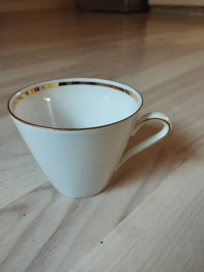 Bavaria Kaffeetasse Porzellan Klassisch Weiß Uni Metallic-Look 7cm