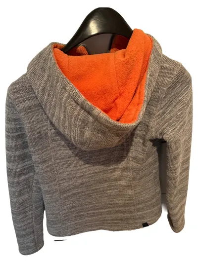 Bench Strickjacke Damen Gr. S Grau Sportlich Kapuze Reißverschluss