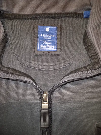 REDMOND Casual Herren Pullover Troyer Gr. XL Grau Gestreift Baumwolle