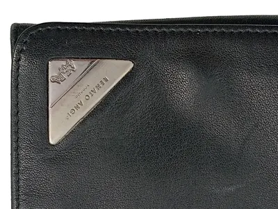 RENATO ANGI Schlüsseletui Leder Schwarz Elegant Schlüsselmäppchen