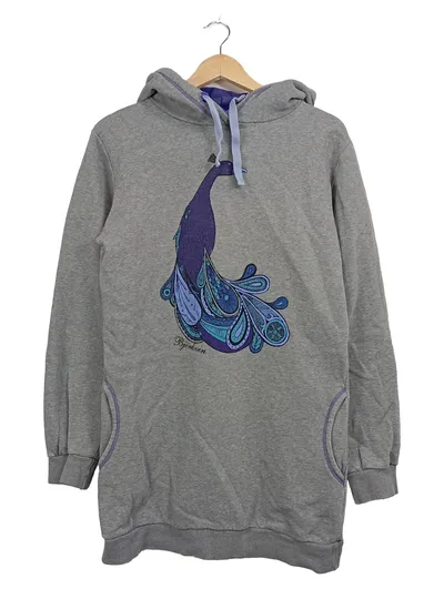 Björkvin Damen Kapuzenpullover Pfau Motiv Grau Gr. L Hoodie