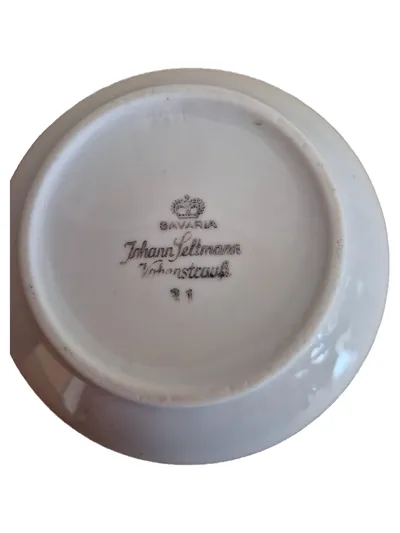 Johann Seltmann Vohenstrauß Zuckerdose Porzellan Weiß Blumenmuster Vintage